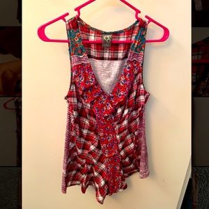 Anthropologie One September Rose Farm Tank size SMALL